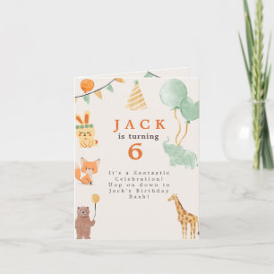 Uitnodiging voor een dierenfeestje voor kinderen