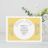  uitnodiging voor een diner bij het bord (Staand voorkant)