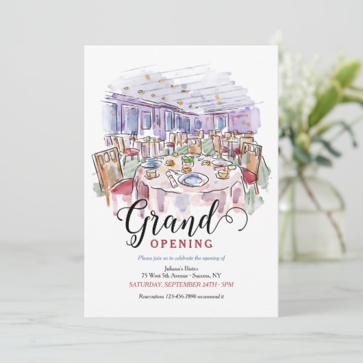 Uitnodiging voor een diner in een restaurant (Staand voorkant)