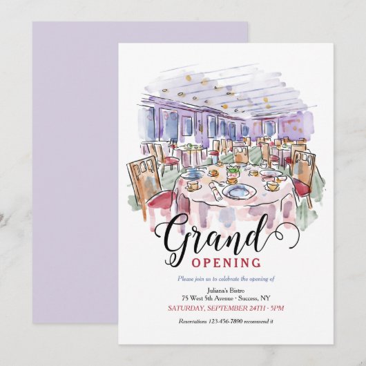 Uitnodiging voor een diner in een restaurant (Voorkant / Achterkant)