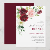 uitnodiging voor een diner met burgundy en blush (Voorkant / Achterkant)