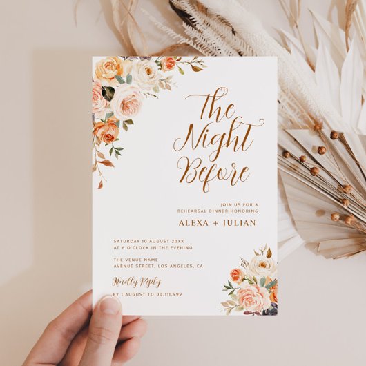 uitnodiging voor een diner met gouden en blozen pl