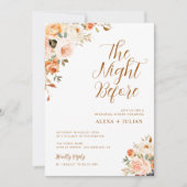 uitnodiging voor een diner met gouden en blozen pl (Voorkant)