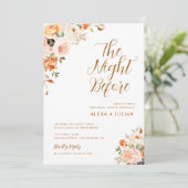 uitnodiging voor een diner met gouden en blozen pl (Staand voorkant)