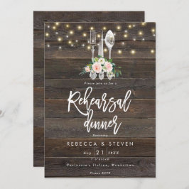 uitnodiging voor een diner met rustige houtflorale