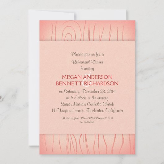 Uitnodiging voor een diner met uitgesneden boomhou (Achterkant)