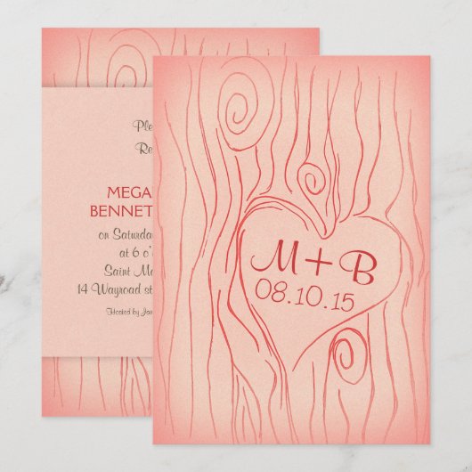 Uitnodiging voor een diner met uitgesneden boomhou (Voorkant / Achterkant)