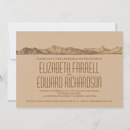 Uitnodiging voor een diner tijdens een repetitie i (Voorkant)