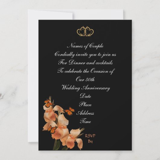 uitnodiging voor een diner van 50e Jubileum op zwa (Achterkant)