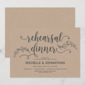 Uitnodiging voor een diner voor een botanische bru (Voorkant / Achterkant)