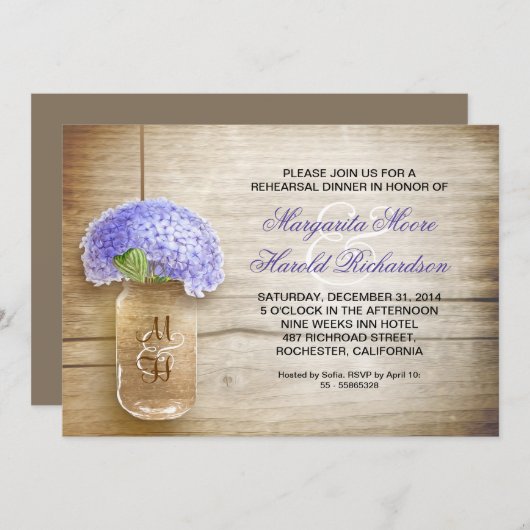 uitnodiging voor een diner voor het landelijke mad (Voorkant / Achterkant)