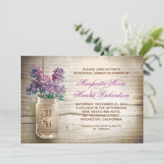 uitnodiging voor een diner voor het landelijke mad (Staand voorkant)