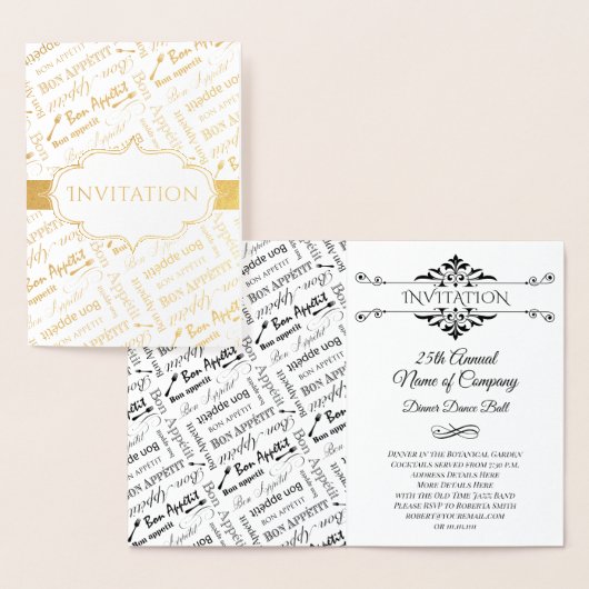 Uitnodiging voor een Dinner Party Bon Appetit Fran (Display)