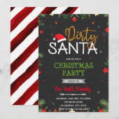 Uitnodiging voor een Dirty Santa-feestje (Voorkant / Achterkant)
