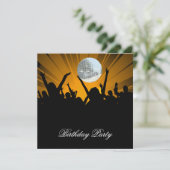 Uitnodiging voor een Disco Retro Dance-verjaardags (Staand voorkant)