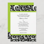 Uitnodiging voor een donkerbruin en wit huwelijk m (Voorkant / Achterkant)