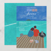 Uitnodiging voor een douche op de steiger aan zee (Voorkant / Achterkant)