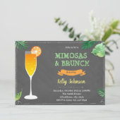 Uitnodiging voor een douchepartij in Mimosas en br (Staand voorkant)