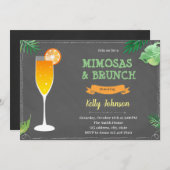 Uitnodiging voor een douchepartij in Mimosas en br (Voorkant / Achterkant)