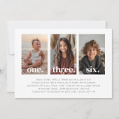 Uitnodiging voor een drievoudige verjaardag met fo (Voorkant)