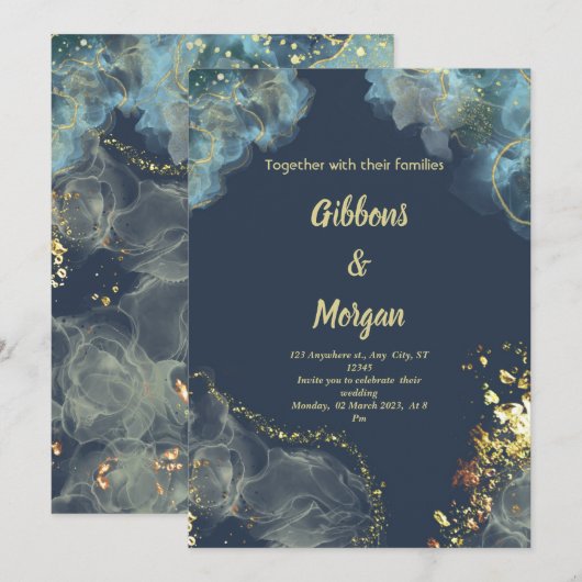 Uitnodiging voor een droombruiloft (Voorkant / Achterkant)