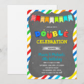 Uitnodiging voor een dubbel verjaardagsfeest (Voorkant / Achterkant)