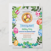 Uitnodiging voor een Easter Egg Hunt. Waterverf-ge (Voorkant)