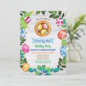 Uitnodiging voor een Easter Egg Hunt. Waterverf-ge (Staand voorkant)