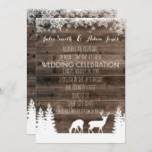 Uitnodiging voor een echt winterhuwelijk - Deer (Voorkant / Achterkant)