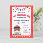 Uitnodiging voor een echte Amerikaanse BBQ-feestje (Staand voorkant)