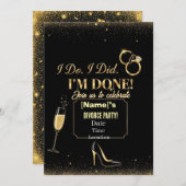 Uitnodiging voor een echtscheidingsfeest - ik doe, (Voorkant / Achterkant)