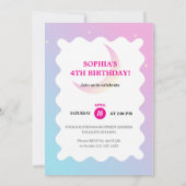 Uitnodiging voor een eenhoornfeest met glitters &  (Achterkant)