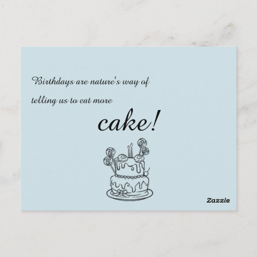 Uitnodiging voor een eenvoudige outline verjaardag (Achterkant)