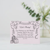 Uitnodiging voor een eenvoudige outline verjaardag (Staand voorkant)