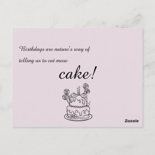 Uitnodiging voor een eenvoudige outline verjaardag (Achterkant)