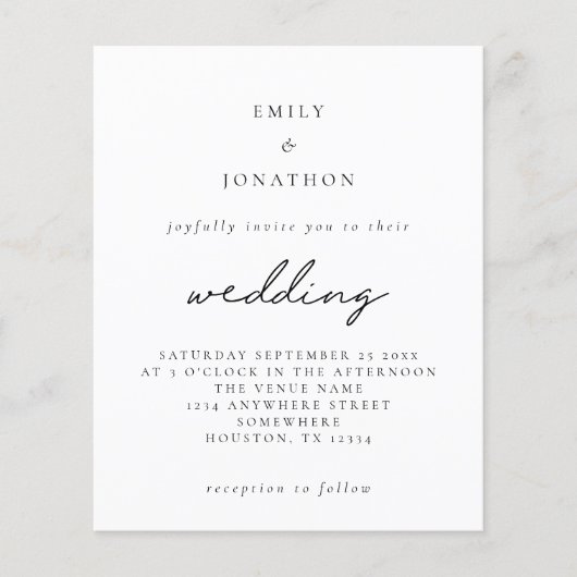 Uitnodiging voor een eenvoudige scriptversie van Q (Voorkant)