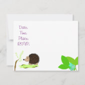 Uitnodiging voor een egel babyshower (Achterkant)