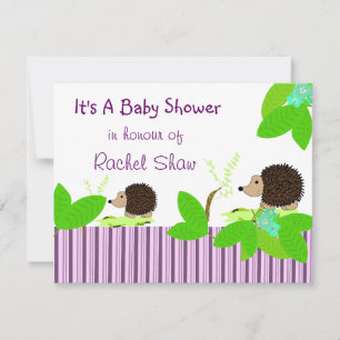 Uitnodiging voor een egel babyshower