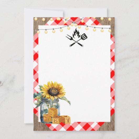 Uitnodiging voor een eigen BBQ baby shower (Voorkant)