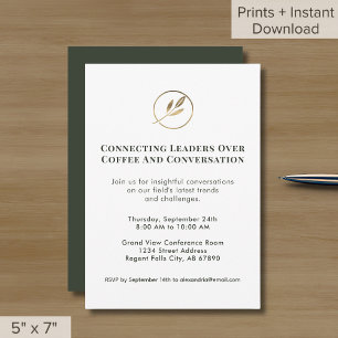 Uitnodiging voor een elegant netwerkevenement met 