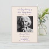 Uitnodiging voor een elegante begrafenis-/herdenki (Staand voorkant)