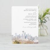 Uitnodiging voor een elegante bruiloft met Seattle (Staand voorkant)