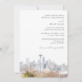 Uitnodiging voor een elegante bruiloft met Seattle