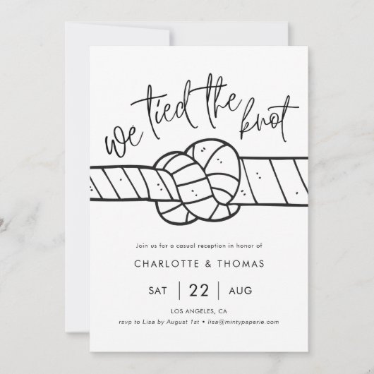Uitnodiging voor een Elopement, We Hebben de Knoop (Voorkant)