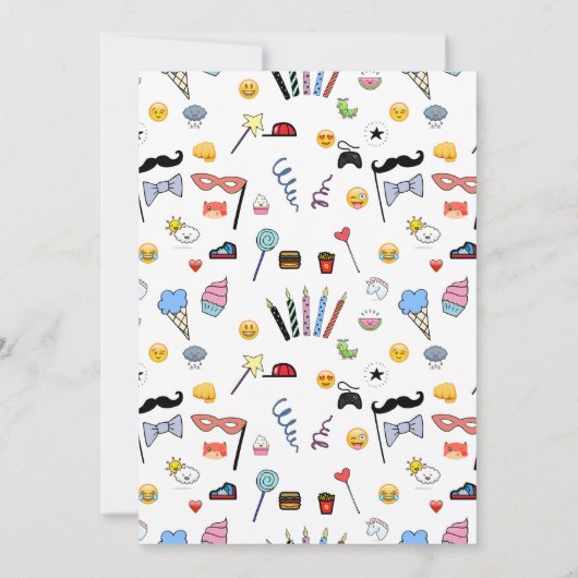 Uitnodiging voor een emoji-themafeest (Achterkant)