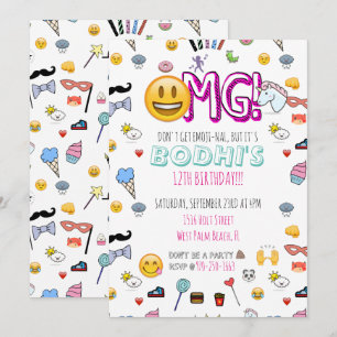 Uitnodiging voor een emoji-themafeest