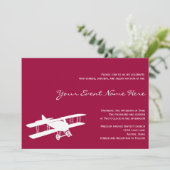  uitnodiging voor een evenement met magenta roze (Staand voorkant)