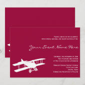  uitnodiging voor een evenement met magenta roze (Voorkant / Achterkant)