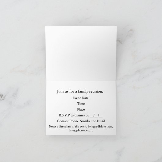 Uitnodiging voor een familiebijeenkomst (Binnen)