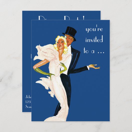 uitnodiging voor een Fancy Monte Carlo-diner (Voorkant / Achterkant)